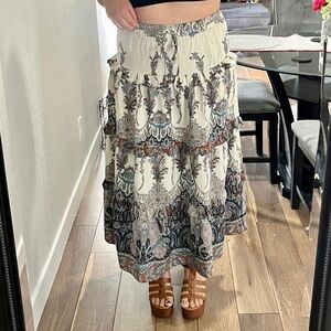 Bohemian Print Maxi Skirt